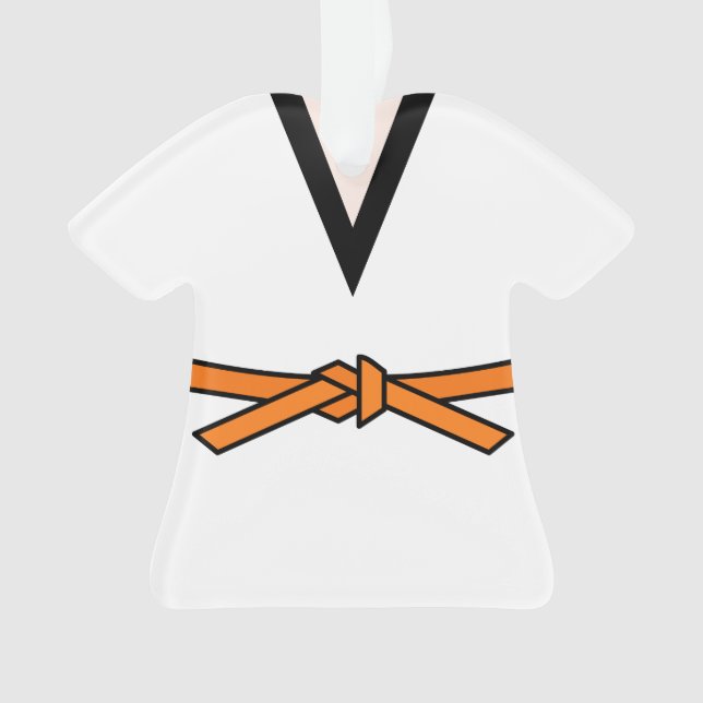 Ninja In Training Orange Belt Personalised Ornament (Front)