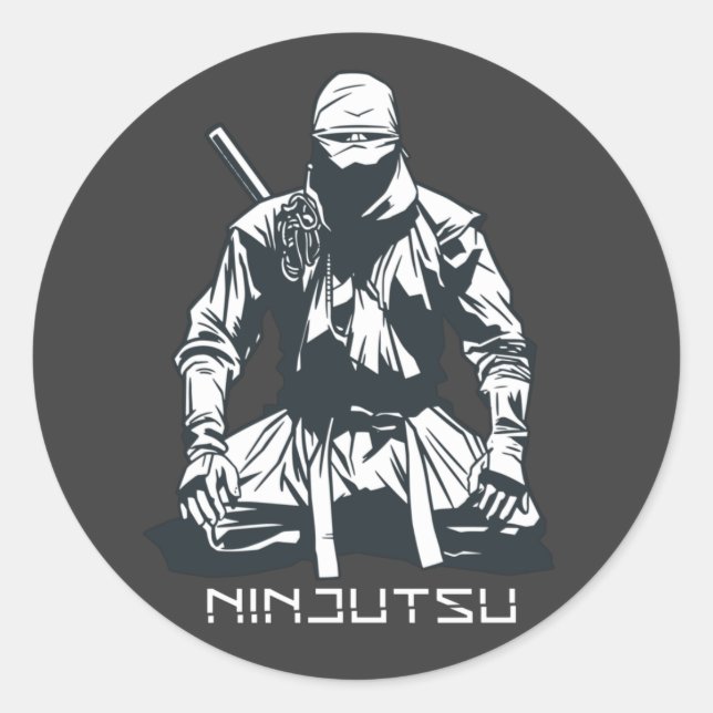 Ninja Japanese Ninjutsu Assassin Design Classic Round Sticker (Front)