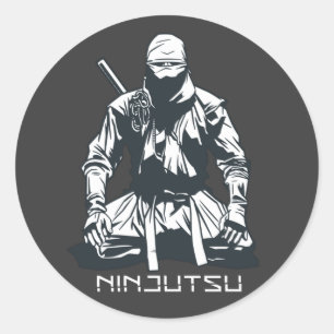 Ninja Japanese Ninjutsu Assassin Design Classic Round Sticker