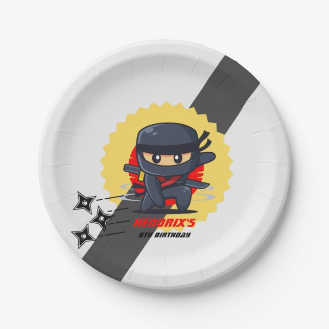 Ninja Karate Birthday Party Paper Plate (Front)