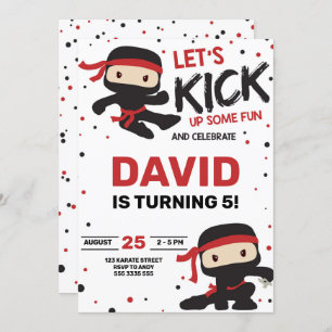 Ninja Karate Boy Birthday Martial Arts Invitation