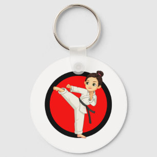 Ninja/Karate Girl Key Ring