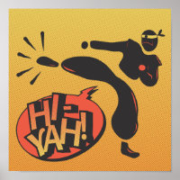 Ninja karate pop art - retro