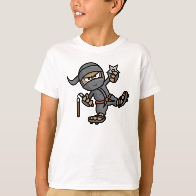 Ninja Kids Blue Ringer T-Shirt (Front)
