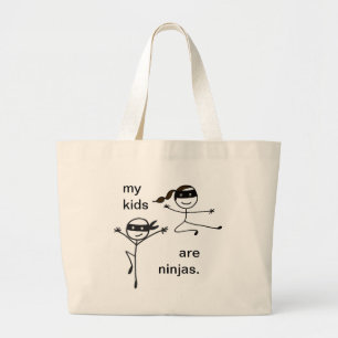 Ninja Kids Large Tote Bag