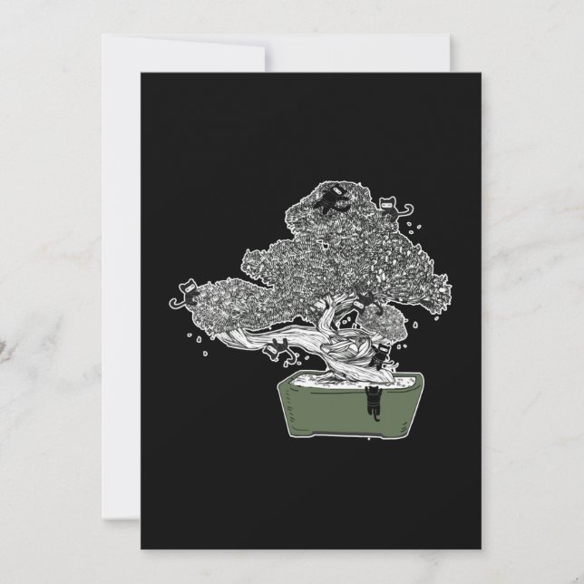 Ninja Kitty Cats Bonsai Tree Japanese Buddhist Zen (Front)