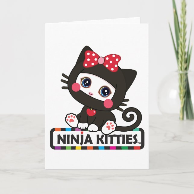 Ninja Kitty greeting card (Front)
