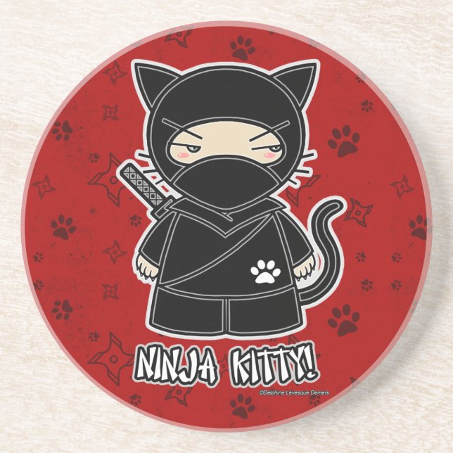 Ninja Kitty! Ninjadorables Red Coaster (Front)