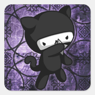 Ninja Kitty Square Sticker