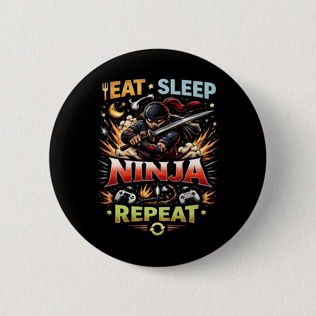 Ninja Life Loop 6 Cm Round Badge (Front)