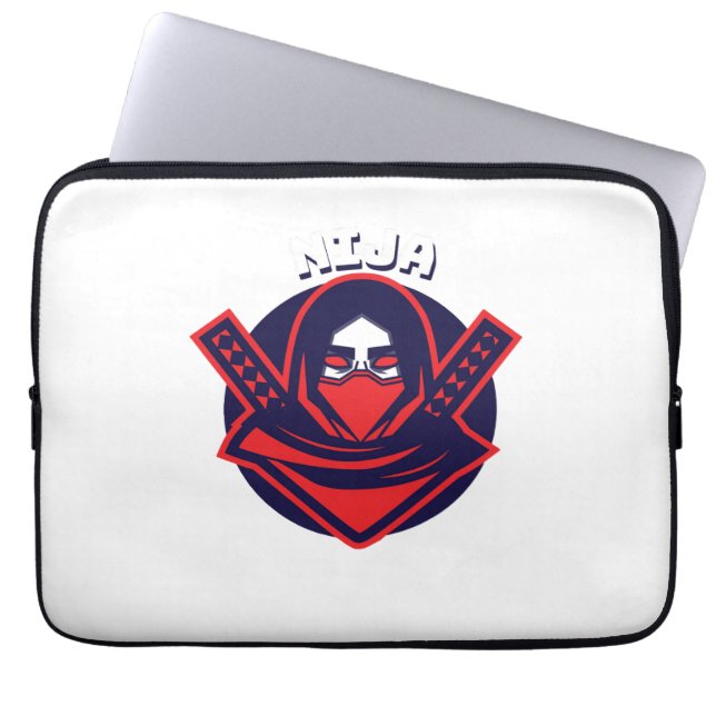 Ninja Logo – Bold Warrior Emblem Laptop Sleeve (Front)