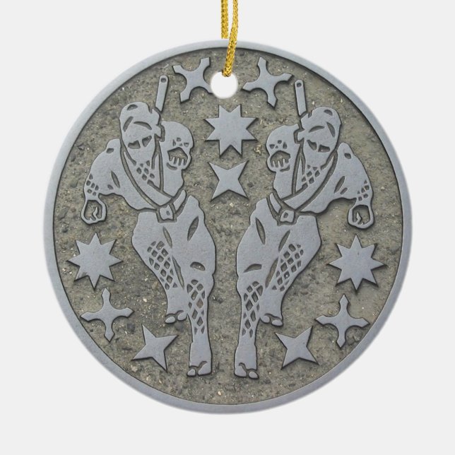 Ninja Manhole Ceramic Ornament (Front)