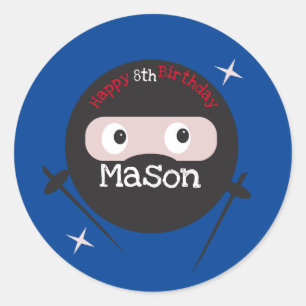 Ninja Martial Arts Karate Boys Birthday Classic Round Sticker