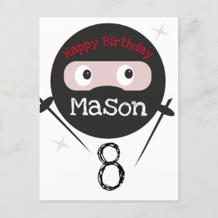 Ninja Martial Arts Karate Boys Birthday  Postcard