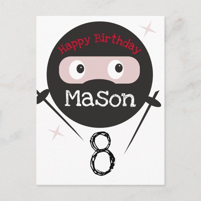 Ninja Martial Arts Karate Boys Birthday  Postcard (Front)