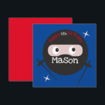 Ninja Martial Arts Karate Boys Birthday  Red Blue Card<br><div class="desc">Character Ninja-Karate-Martial Art-Birthday Card</div>