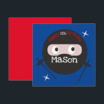 Ninja Martial Arts Karate Boys Birthday  Red Blue Card<br><div class="desc">Character Ninja-Karate-Martial Art-Birthday Card</div>