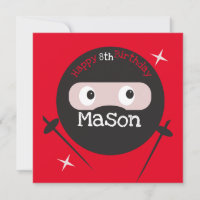 Ninja Martial Arts Karate Boys Birthday  Red