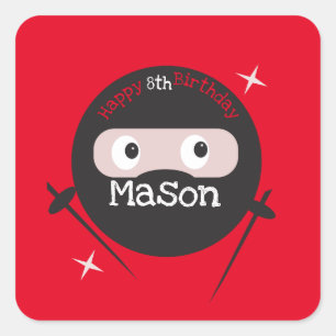 Ninja Martial Arts Karate Boys Birthday Square Sticker
