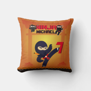 NINJA Movie Star Warrior Kicking it Karate Kids Cushion