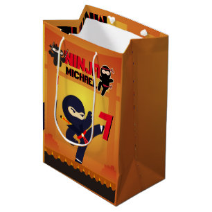 NINJA Movie Star Warrior Kicking it Karate Kids Medium Gift Bag