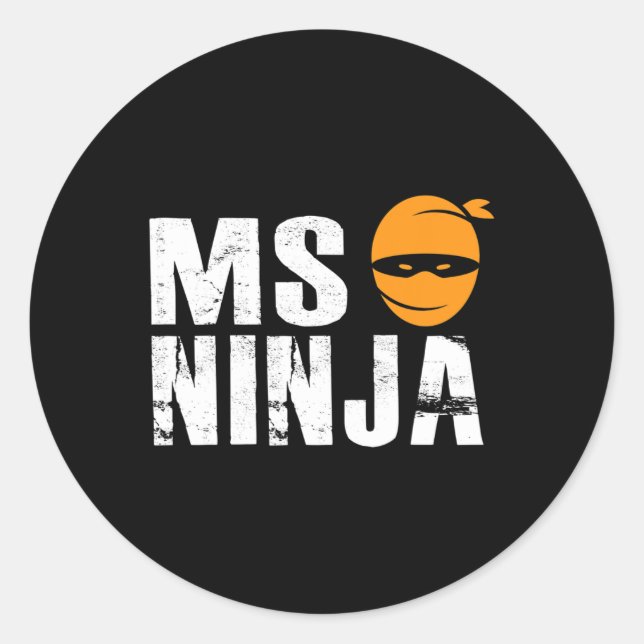Ninja - Multiple Sclerosis Support Awareness Fight Classic Round Sticker (Front)