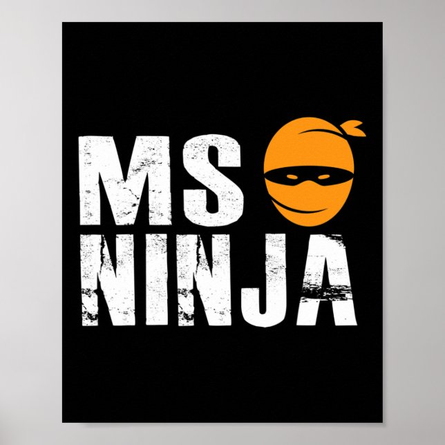 Ninja - Multiple Sclerosis Support Awareness Fight Poster (Front)