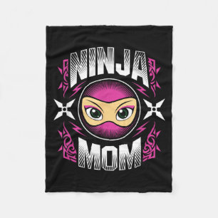 Ninja Mummy Ninjas Mum Mothers Day Mummy Martial Fleece Blanket