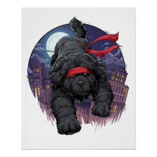 Ninja Newfie � Stealthy Big Dog Poster