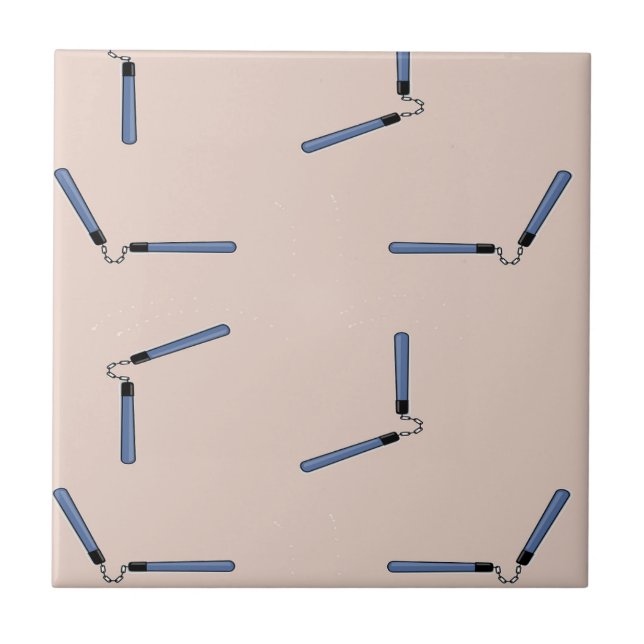 Ninja nunchaku on brown ceramic tile (Front)