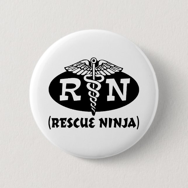 Ninja Nurse 6 Cm Round Badge (Front)