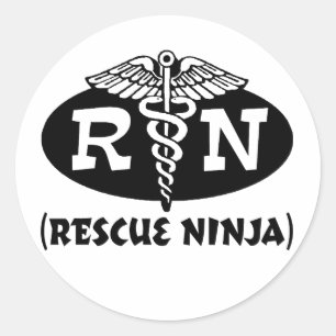 Ninja Nurse Classic Round Sticker