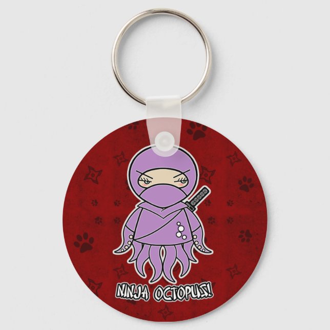 Ninja Octopus! In Red Keychain (Front)