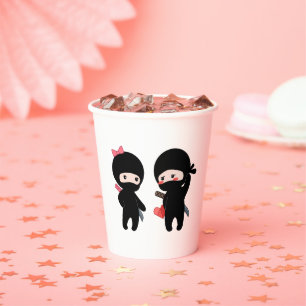 Ninja Pair, a Boy and a Girl Paper Cups