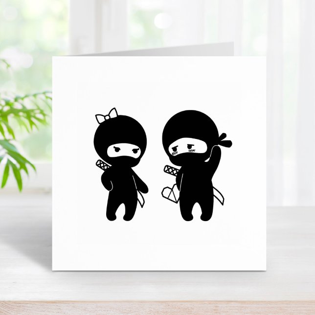 Ninja Pair, a Boy and a Girl Rubber Stamp (Creator Uploaded)
