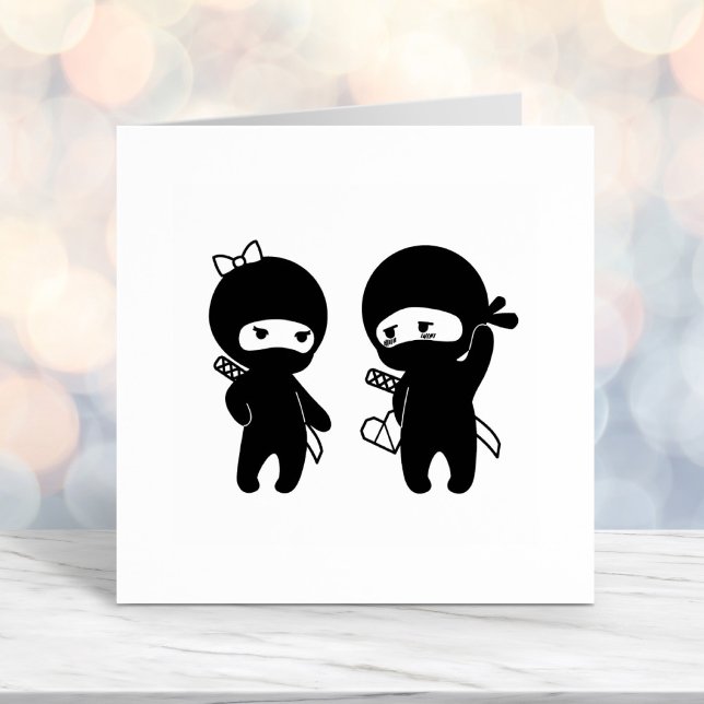 Ninja Pair, a Boy and a Girl Self-inking Stamp (Creator Uploaded)