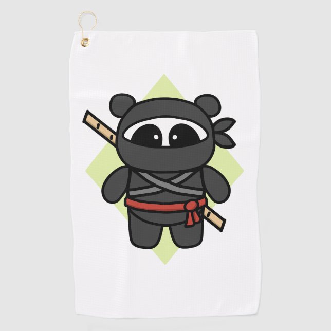 Ninja Panda by Amanda Roos Golf Towel (Front)