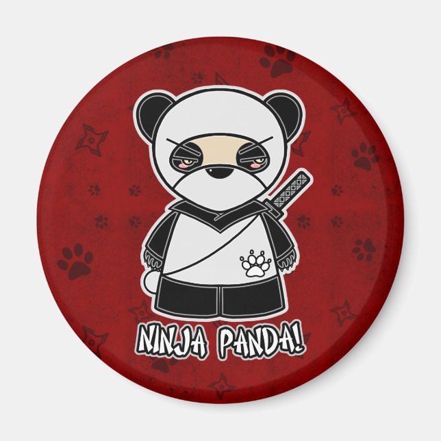 Ninja Panda! In Red Magnet (Front)