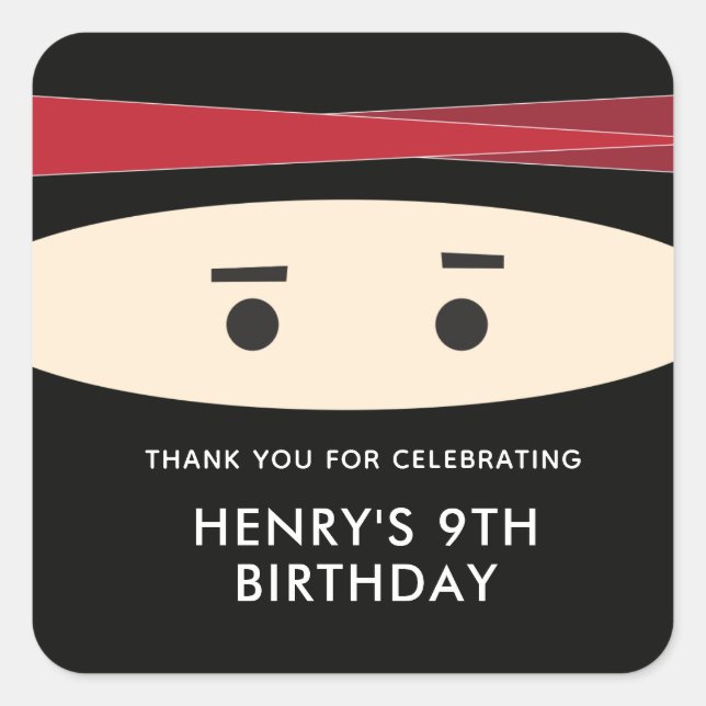 Ninja Party Favour Labels (Front)