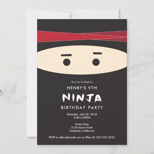Ninja Party Invitation (Front)