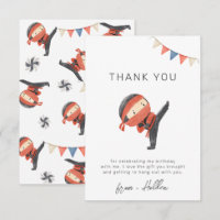 Ninja Party Thank You Card