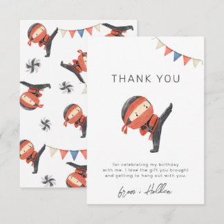 Ninja Party Thank You Card