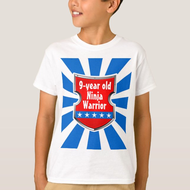 Ninja Patriotic Warrior Boys Kids Birthday Party T-Shirt (Front)