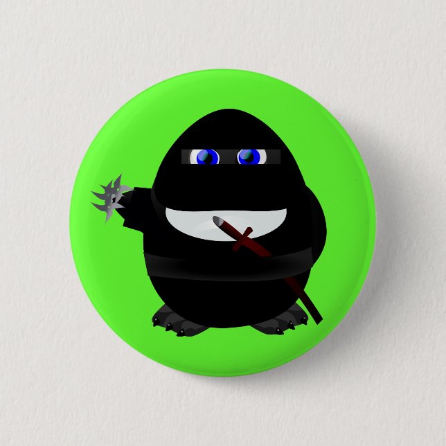 Ninja Penguin 6 Cm Round Badge (Front)