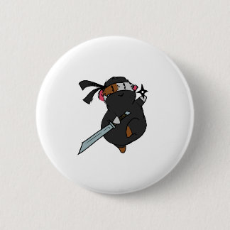 ninja pig-01 6 cm round badge