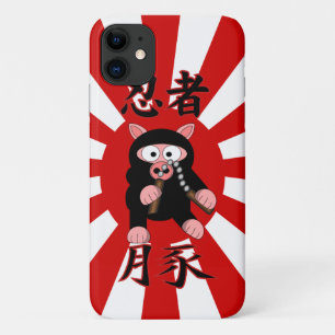 Ninja Pig Red starburst iPhone 11 Case