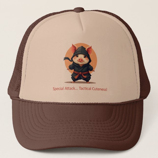 Ninja Pig Trucker Hat (Front)
