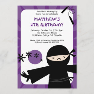 Ninja Power Purple Invitation