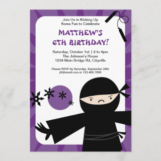 Ninja Power Purple Invitation