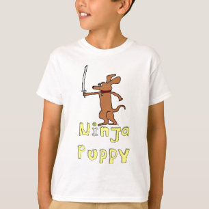 Ninja Puppy to the Rescue Fun Art T-Shirt